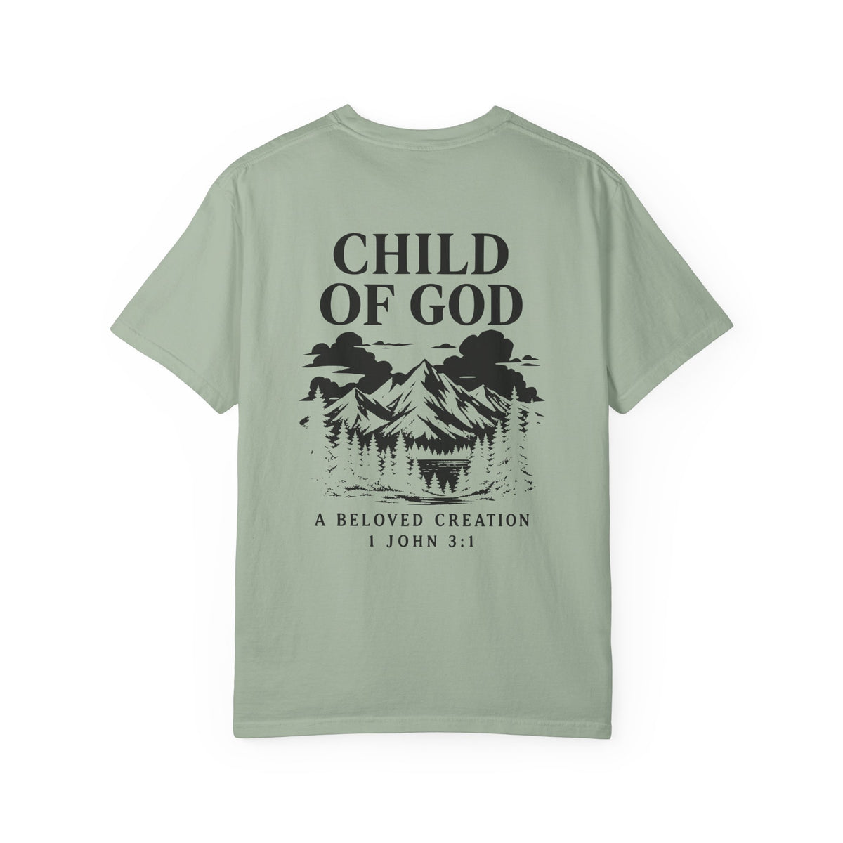 Child of God Mountain Graphic T-Shirt | Faith Action Apparel