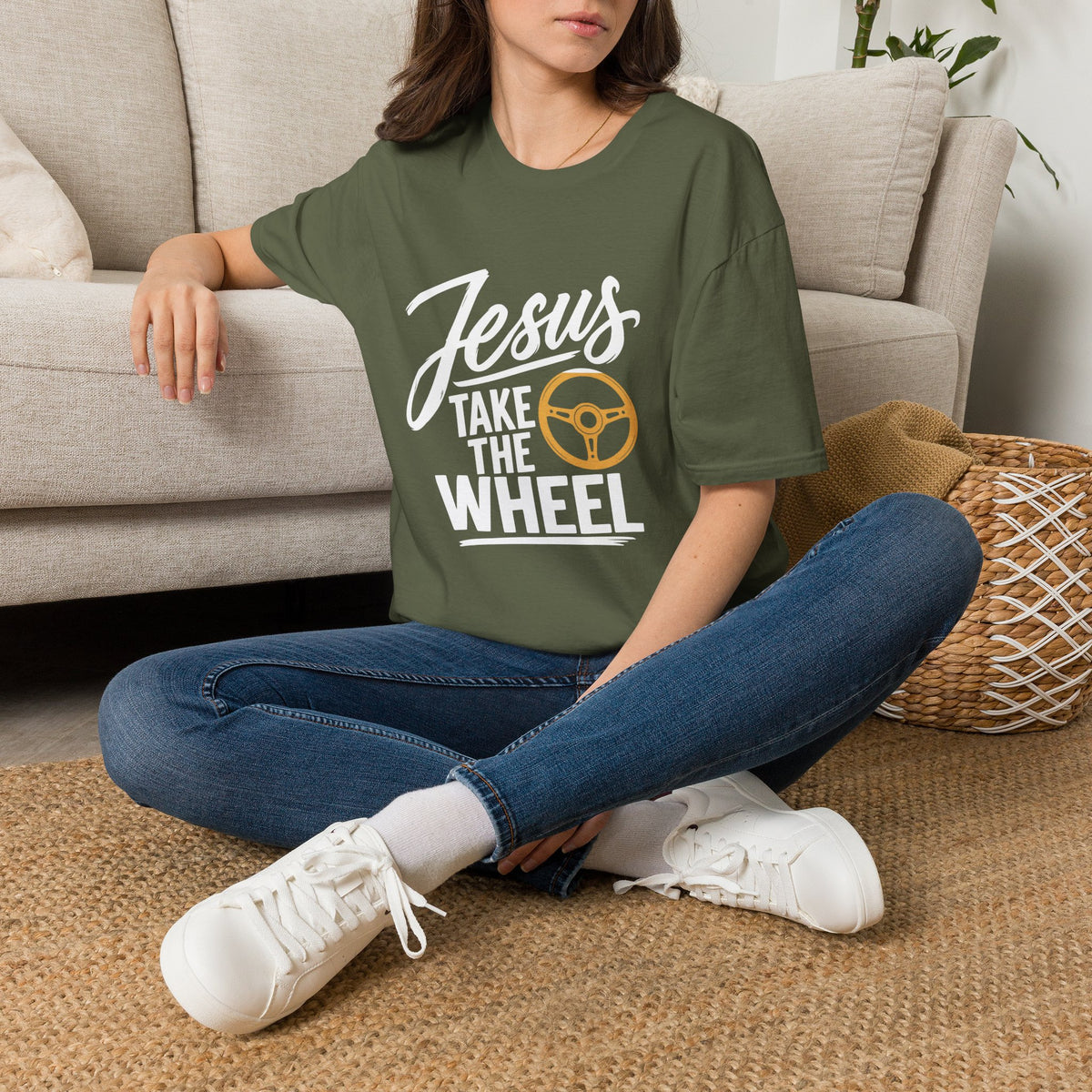 Jesus Take the Wheel Essentials T-Shirt
