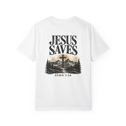 Jesus Saves — John 3:16 | Christian Graphic T-Shirt