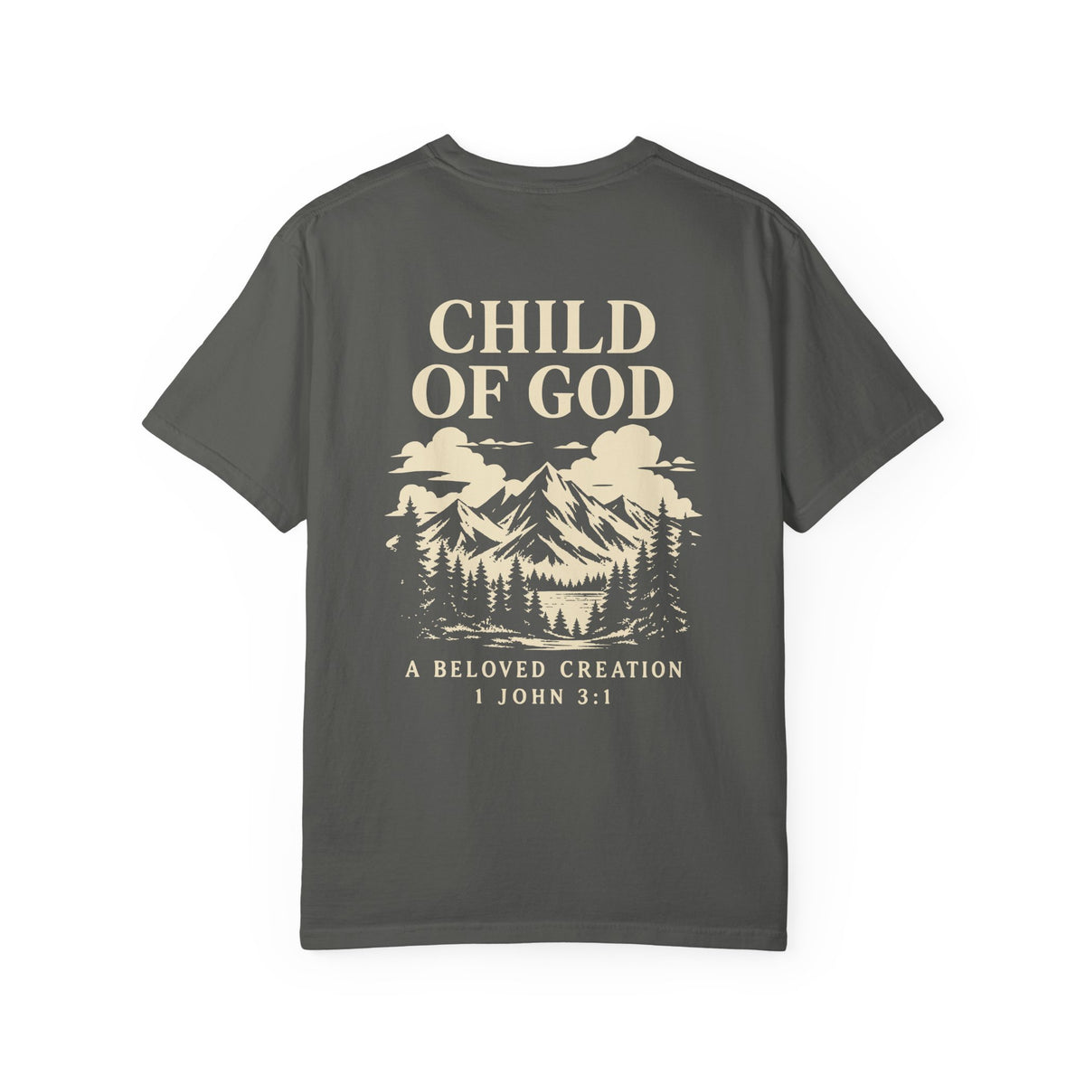 Child of God Mountain Graphic T-Shirt | Faith Action Apparel