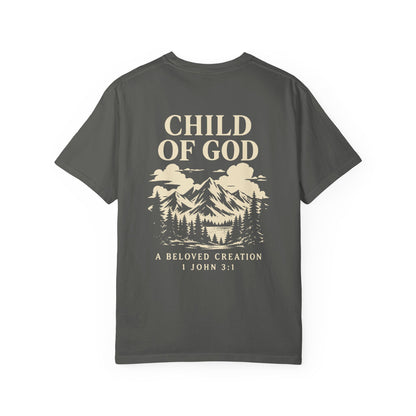 Child of God Mountain Graphic T-Shirt | Faith Action Apparel