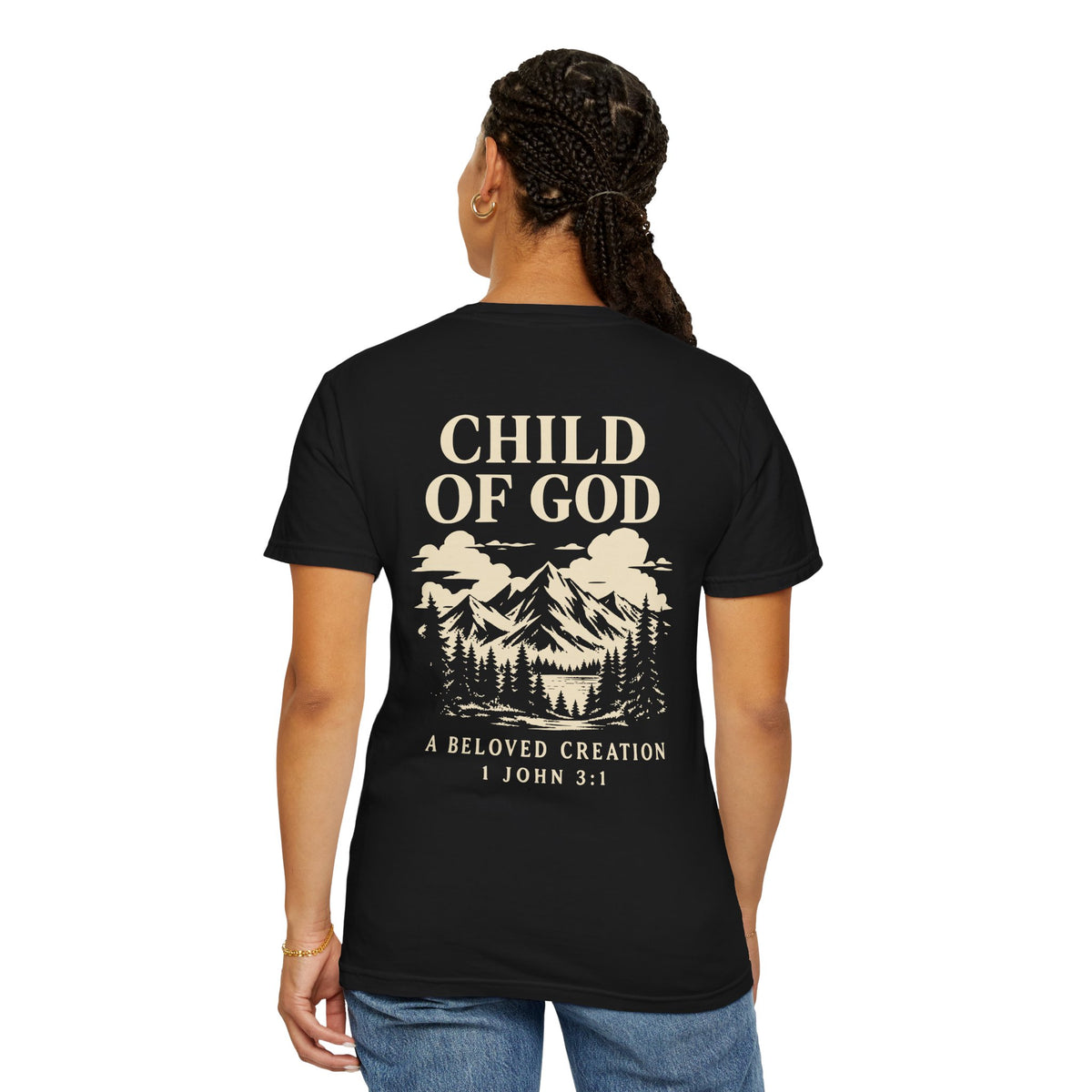 Child of God Mountain Graphic T-Shirt | Faith Action Apparel