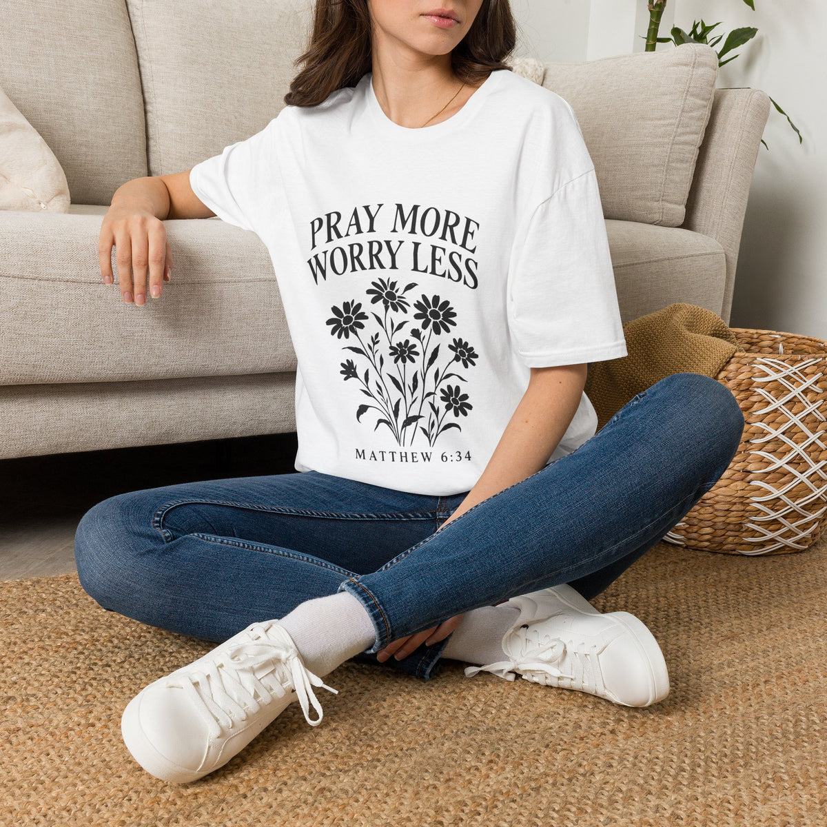 Pray More, Worry Less Everyday T-Shirt