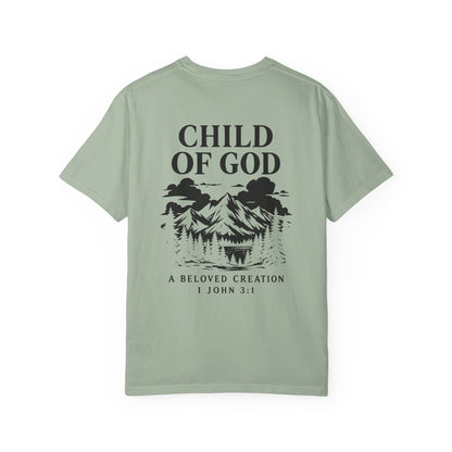 Child of God Mountain Graphic T-Shirt | Faith Action Apparel