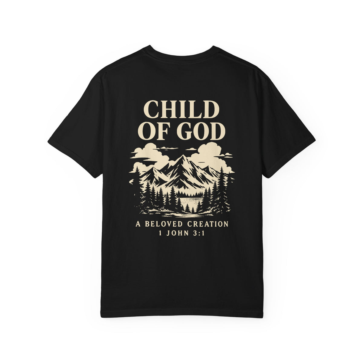 Child of God Mountain Graphic T-Shirt | Faith Action Apparel