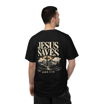 Jesus Saves — John 3:16 | Christian Graphic T-Shirt